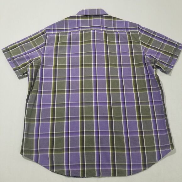 Robert Graham Shirt Mens 2XL XXL Button Down Purple Gray Short Sleeve Casual - Picture 3 of 12